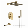 Square Brass Gold Pleated Chaucet